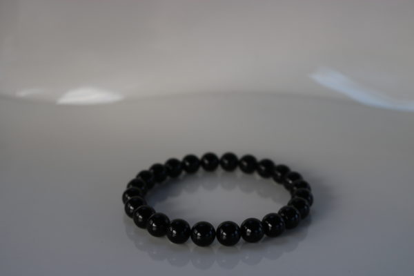 Ref 24 - Couleur Noir - Bracelet billes diamètre 8mm - Poignet 24 mailles : 60€, Cheville 32 mailles : 75€ et Collier 53 mailles : 130€